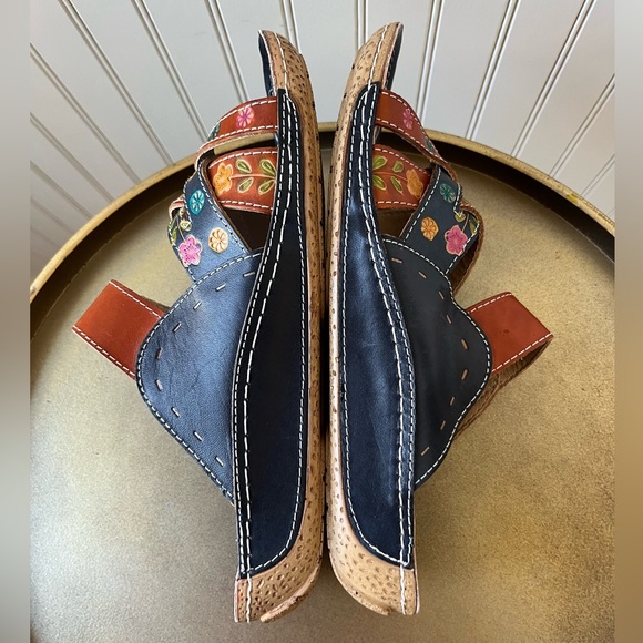 L’ARTISTE LEIGH WEDGE SANDALS | SLIP ON | NAVY | SIZE: EU 38 | NWOT - Picture 6 of 8